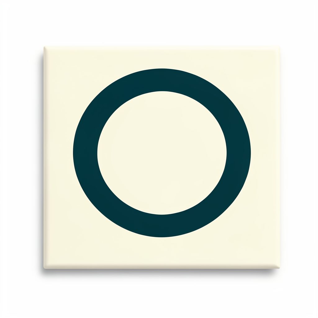 A square badge featuring a clean circular emblem in dark teal and cream, evoking a professional association mark.